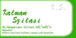 kalman szilasi business card